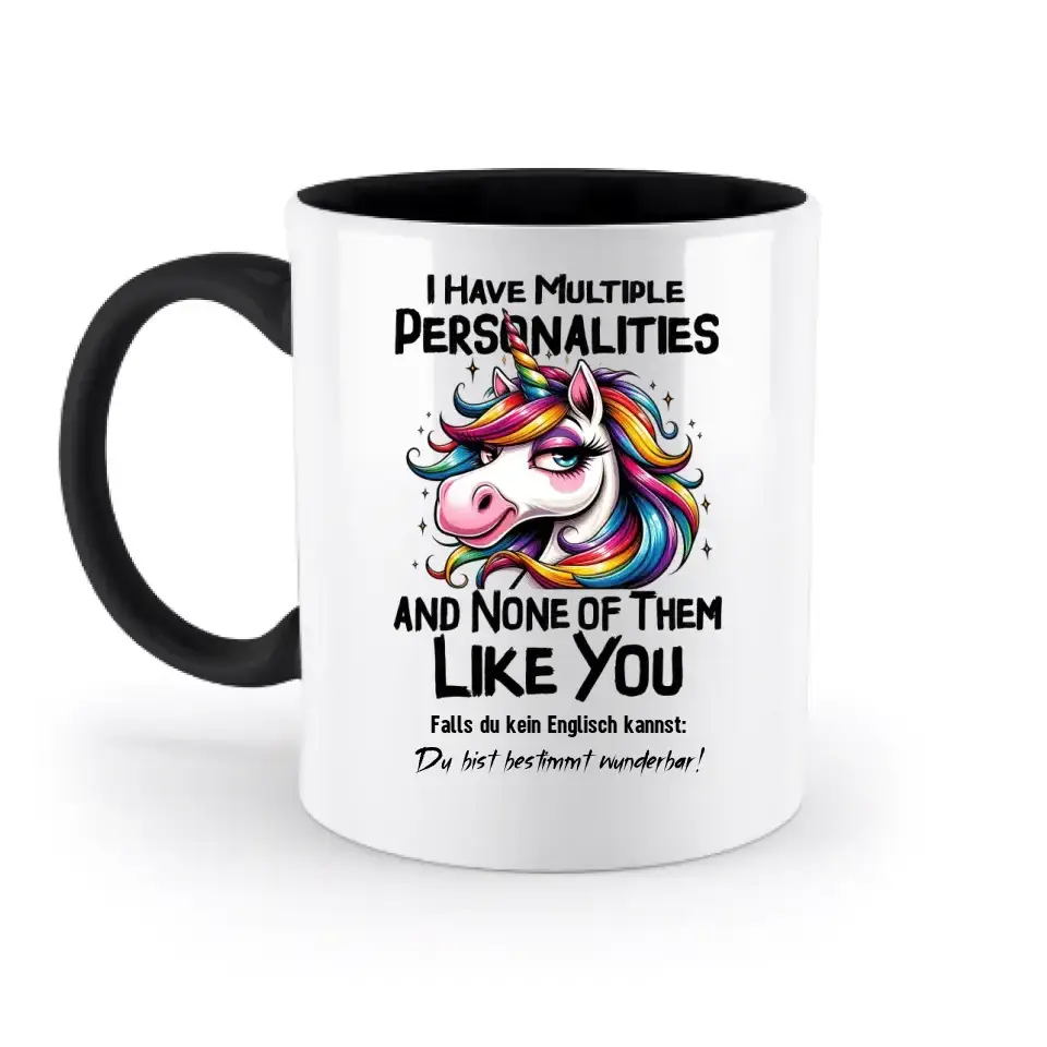 Einhorn - Multiple Persönlichkeit • zweifarbige Tasse • Exklusivdesign • personalisiert