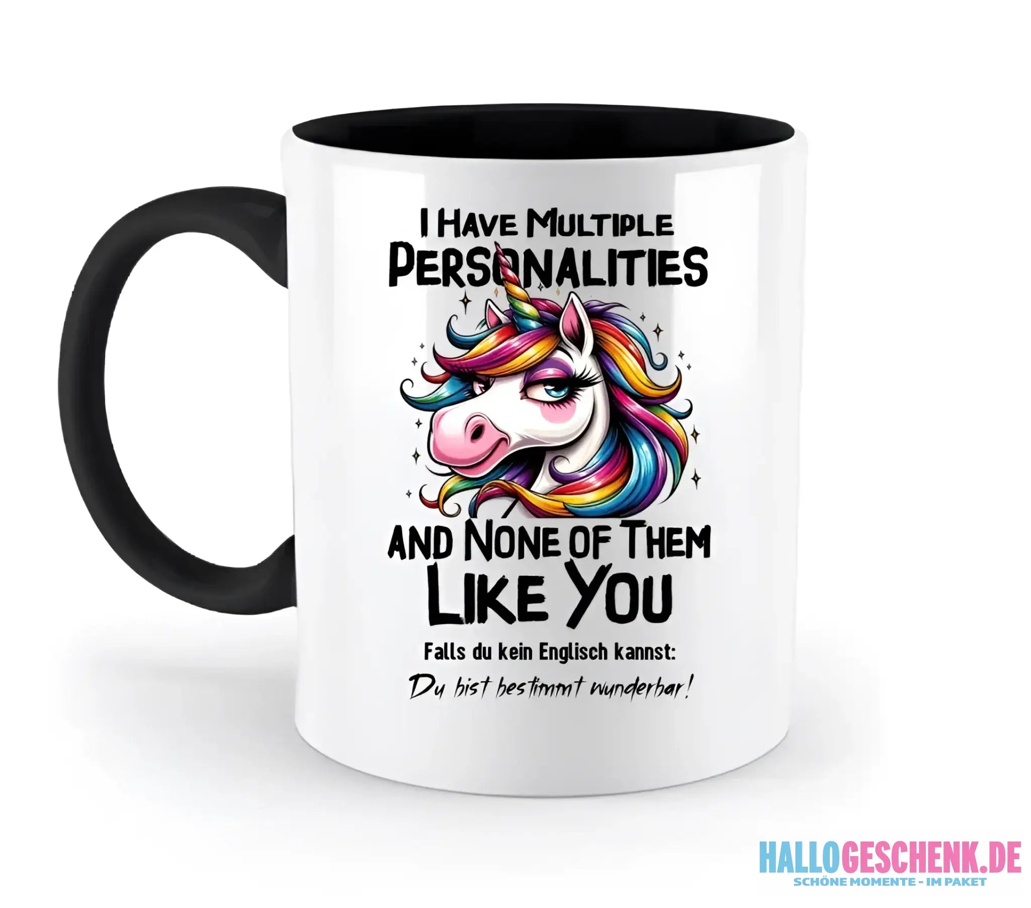 Einhorn - Multiple Persönlichkeit • zweifarbige Tasse • Exklusivdesign • personalisiert