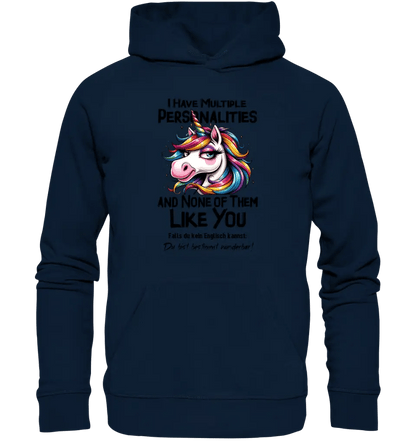 Einhorn - Multiple Persönlichkeit • Unisex Premium Hoodie XS - 5XL aus Bio - Baumwolle für Damen & Herren • Exklusivdesign • personalisiert - HalloGeschenk.de