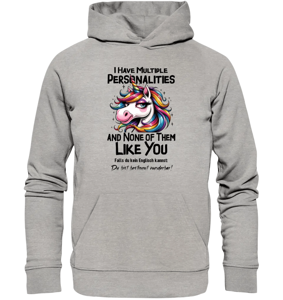 Einhorn - Multiple Persönlichkeit • Unisex Premium Hoodie XS-5XL aus Bio-Baumwolle für Damen & Herren • Exklusivdesign • personalisiert