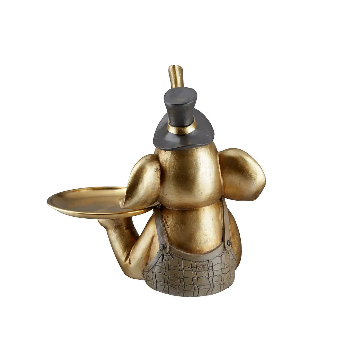 Elefant • Butler mit Tablet • Gold/Multi • Skulptur • Wohndeko von HalloGeschenk.de