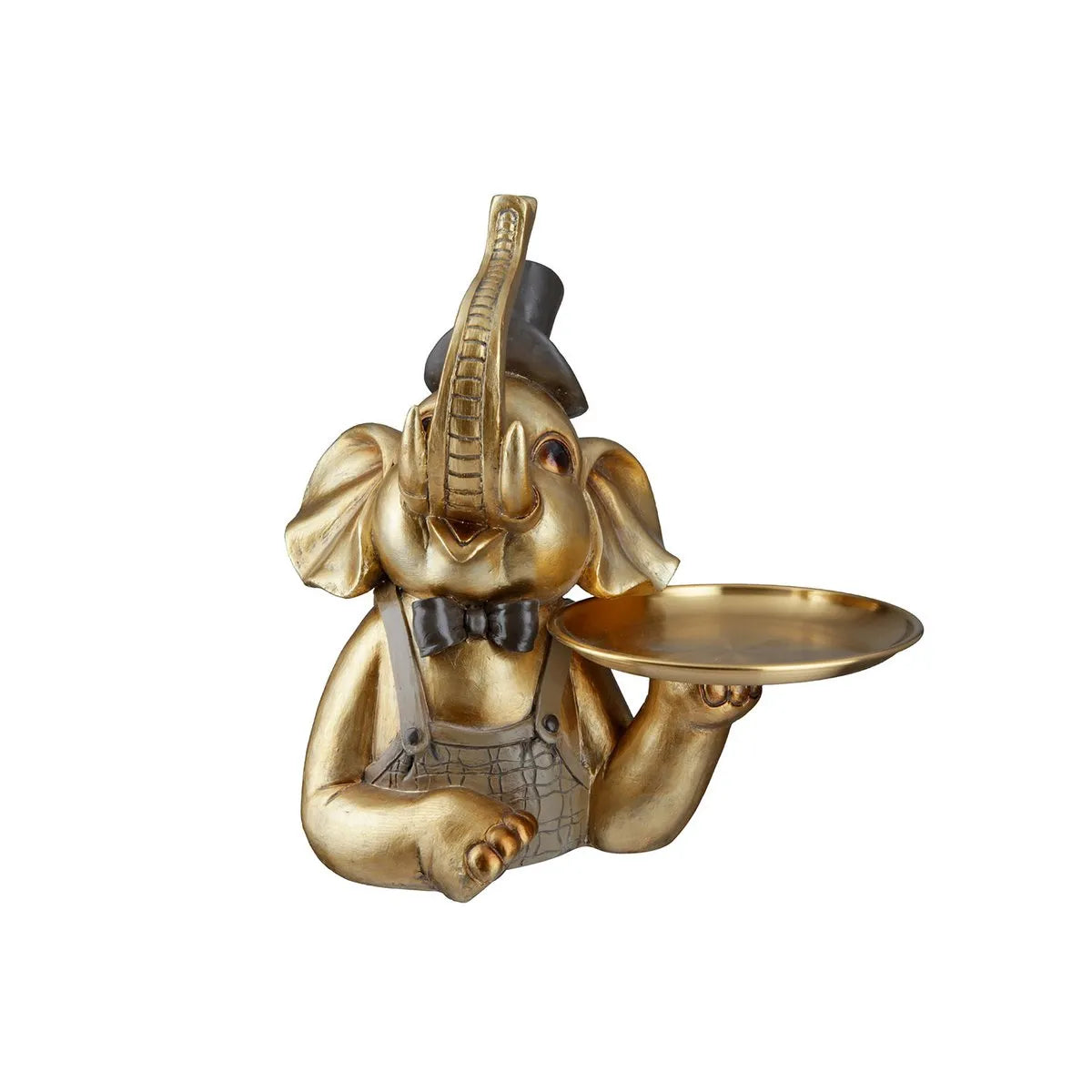 Elefant • Butler mit Tablet • Gold/Multi • Skulptur • Wohndeko von HalloGeschenk.de