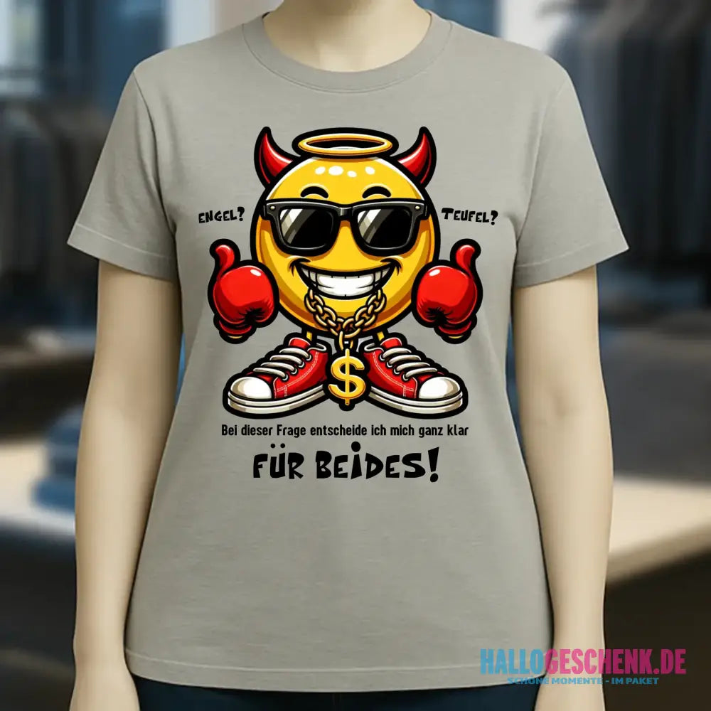 Engel? Teufel? Beides! • Ladies Premium T-Shirt XS-2XL aus Bio-Baumwolle für Damen • Exklusivdesign • personalisiert