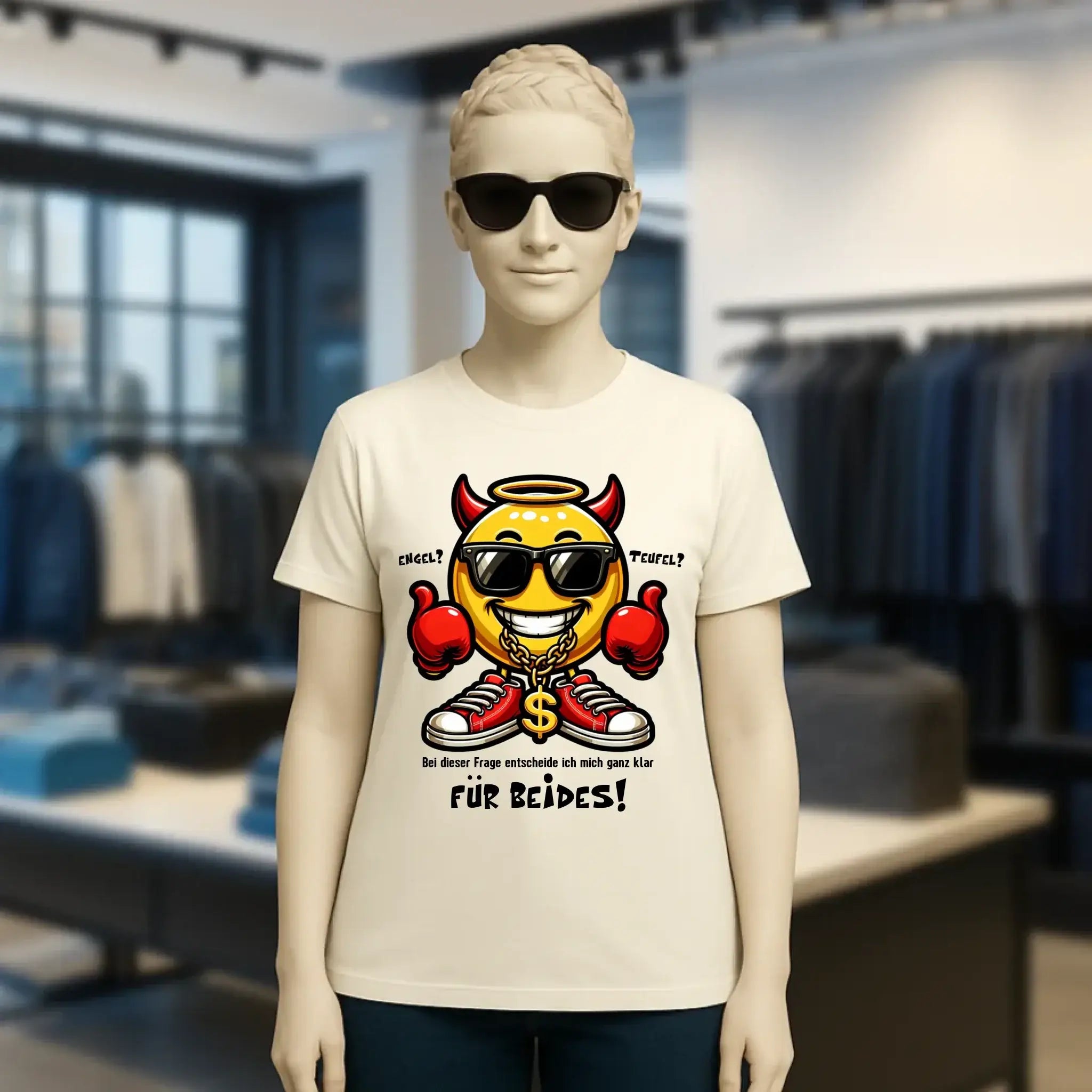 Engel? Teufel? Beides! • Ladies Premium T-Shirt XS-2XL aus Bio-Baumwolle für Damen • Exklusivdesign • personalisiert