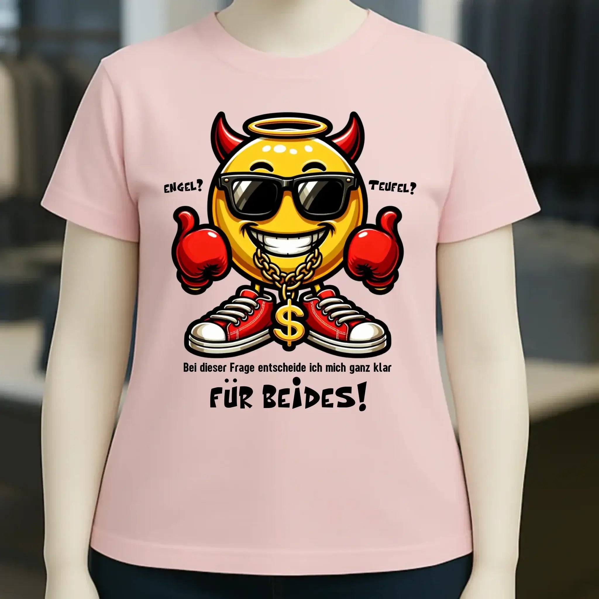 Engel? Teufel? Beides! • Ladies Premium T-Shirt XS-2XL aus Bio-Baumwolle für Damen • Exklusivdesign • personalisiert