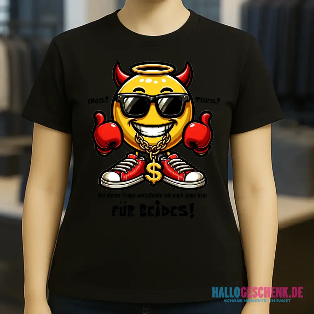 Engel? Teufel? Beides! • Ladies Premium T-Shirt XS-2XL aus Bio-Baumwolle für Damen • Exklusivdesign • personalisiert