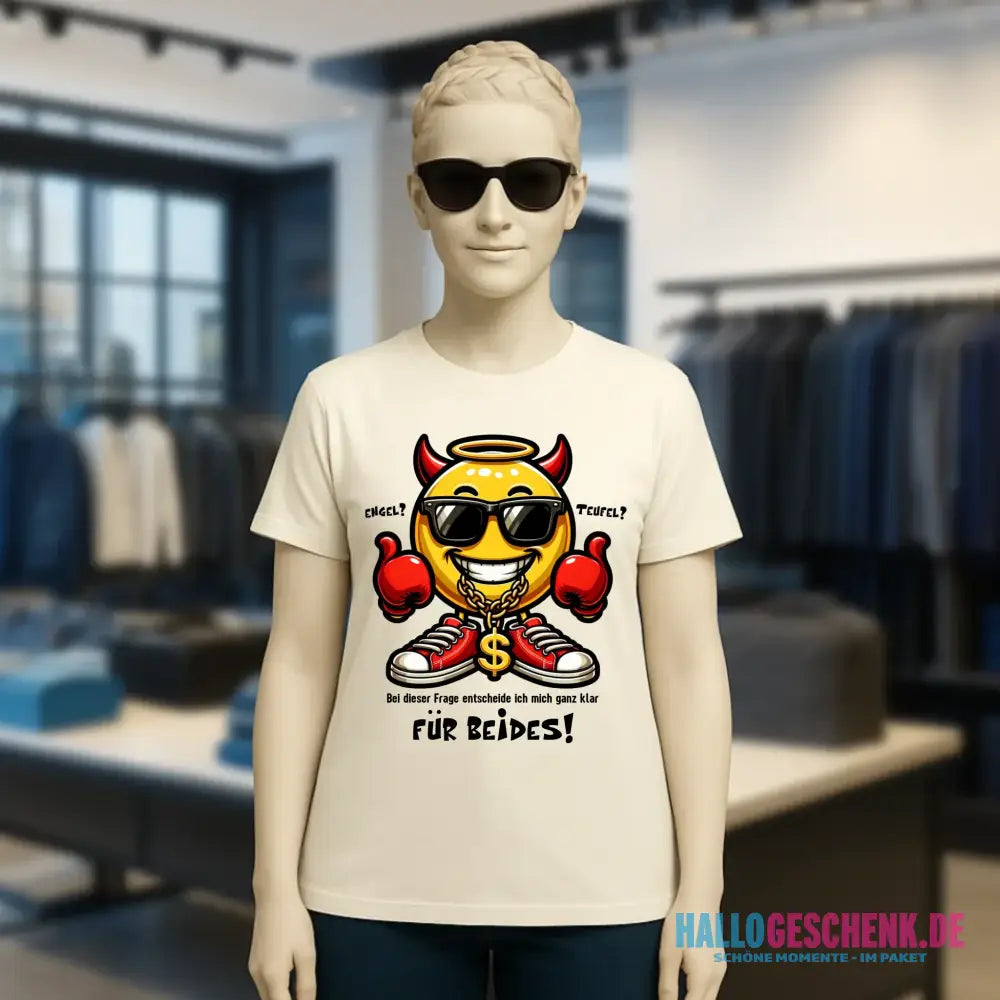 Engel? Teufel? Beides! • Ladies Premium T-Shirt XS-2XL aus Bio-Baumwolle für Damen • Exklusivdesign • personalisiert