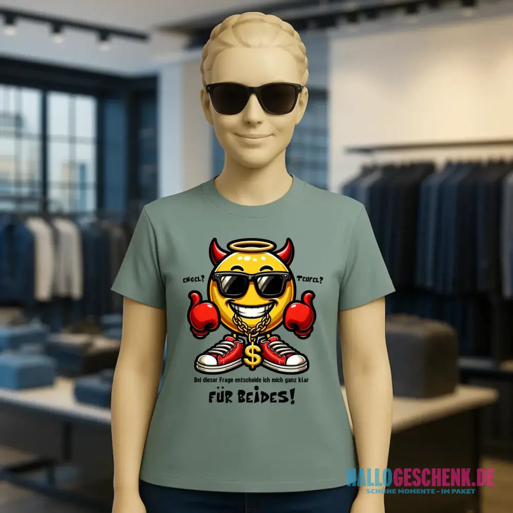 Engel? Teufel? Beides! • Ladies Premium T-Shirt XS-2XL aus Bio-Baumwolle für Damen • Exklusivdesign • personalisiert