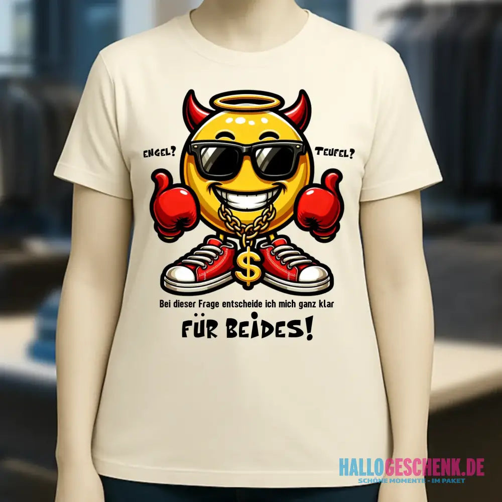 Engel? Teufel? Beides! • Ladies Premium T-Shirt XS-2XL aus Bio-Baumwolle für Damen • Exklusivdesign • personalisiert