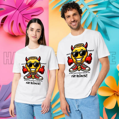 Engel? Teufel? Beides! • Unisex Premium T-Shirt XS-5XL aus Bio-Baumwolle für Damen & Herren • Exklusivdesign • personalisiert
