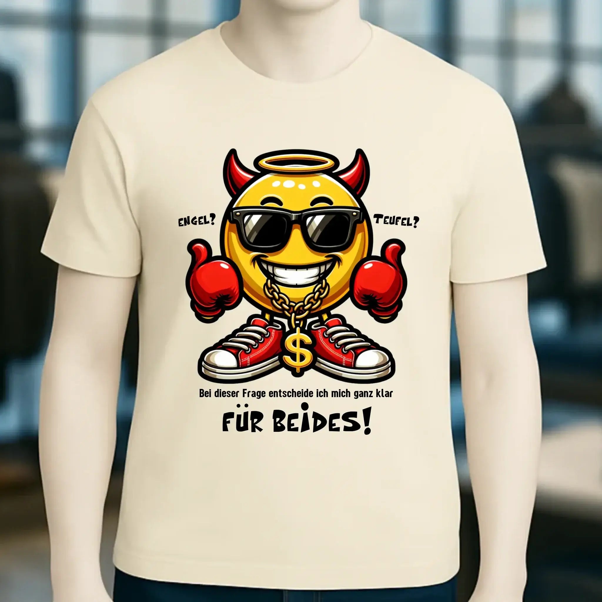Engel? Teufel? Beides! • Unisex Premium T-Shirt XS-5XL aus Bio-Baumwolle für Damen & Herren • Exklusivdesign • personalisiert