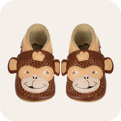 Extra flexible Leder -Hausschuhe Affe