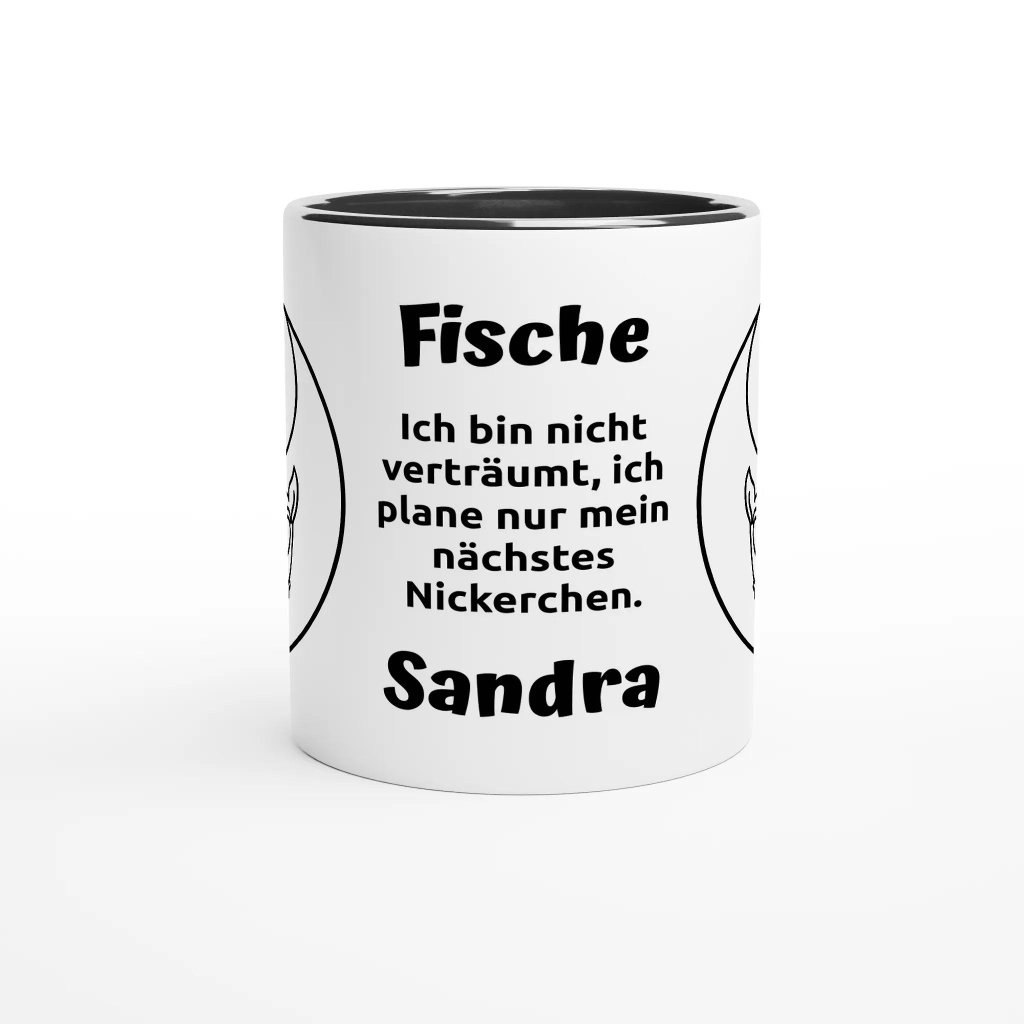 Mit 3D-Vorschau: 12 Sternzeichen mit Name + personalisierten Sprüchen • zweifarbige Tasse