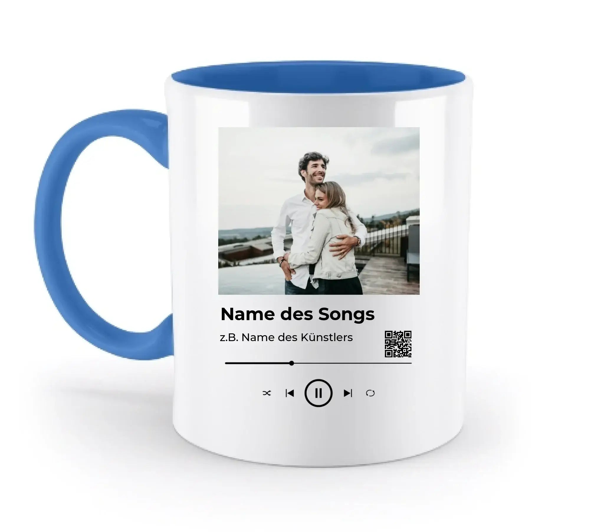 Spotify-Fotomotiv • mehrere Artikel • ’Statement-Collection’ • Wunschtext • Mein Fotomotiv - Tassen / Blue / 330ml