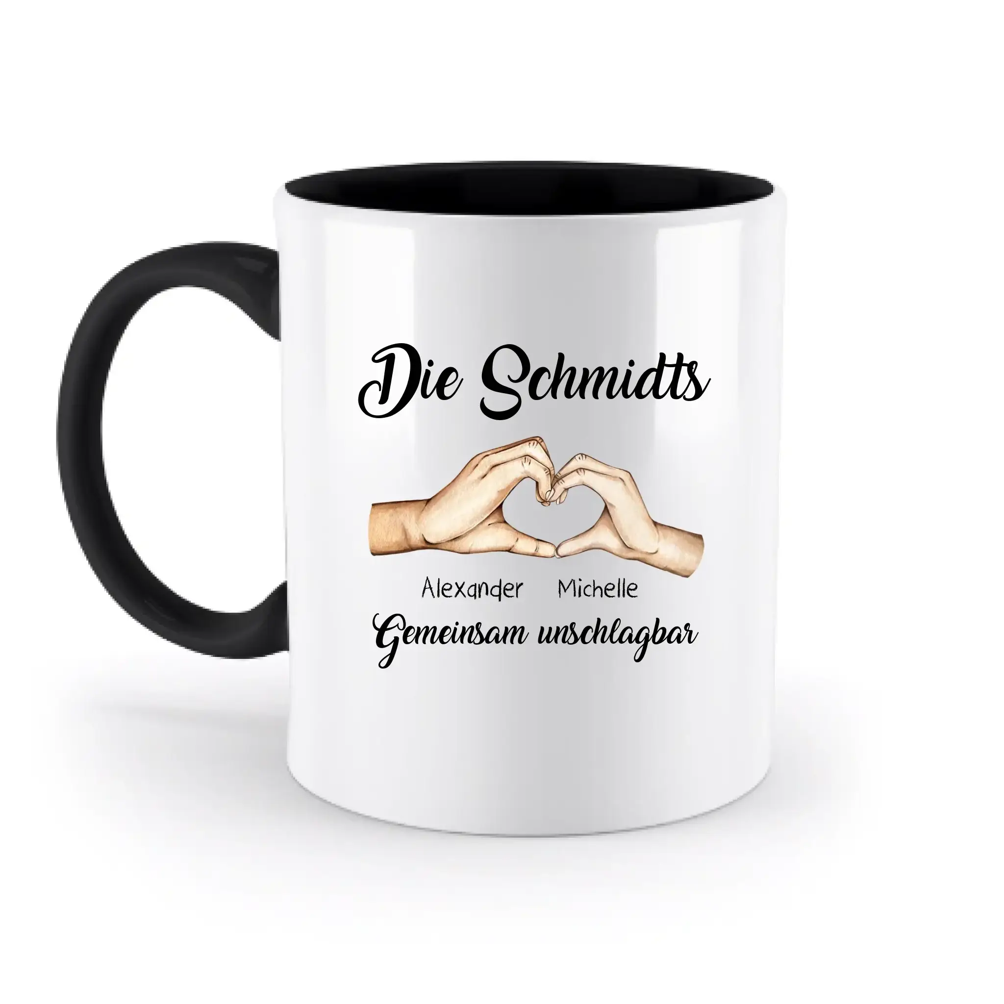 Familienbande 0-7 Kinder • zweifarbige Tasse (spülmaschinenfest) • personalisierbar - zweifarbige Tasse
