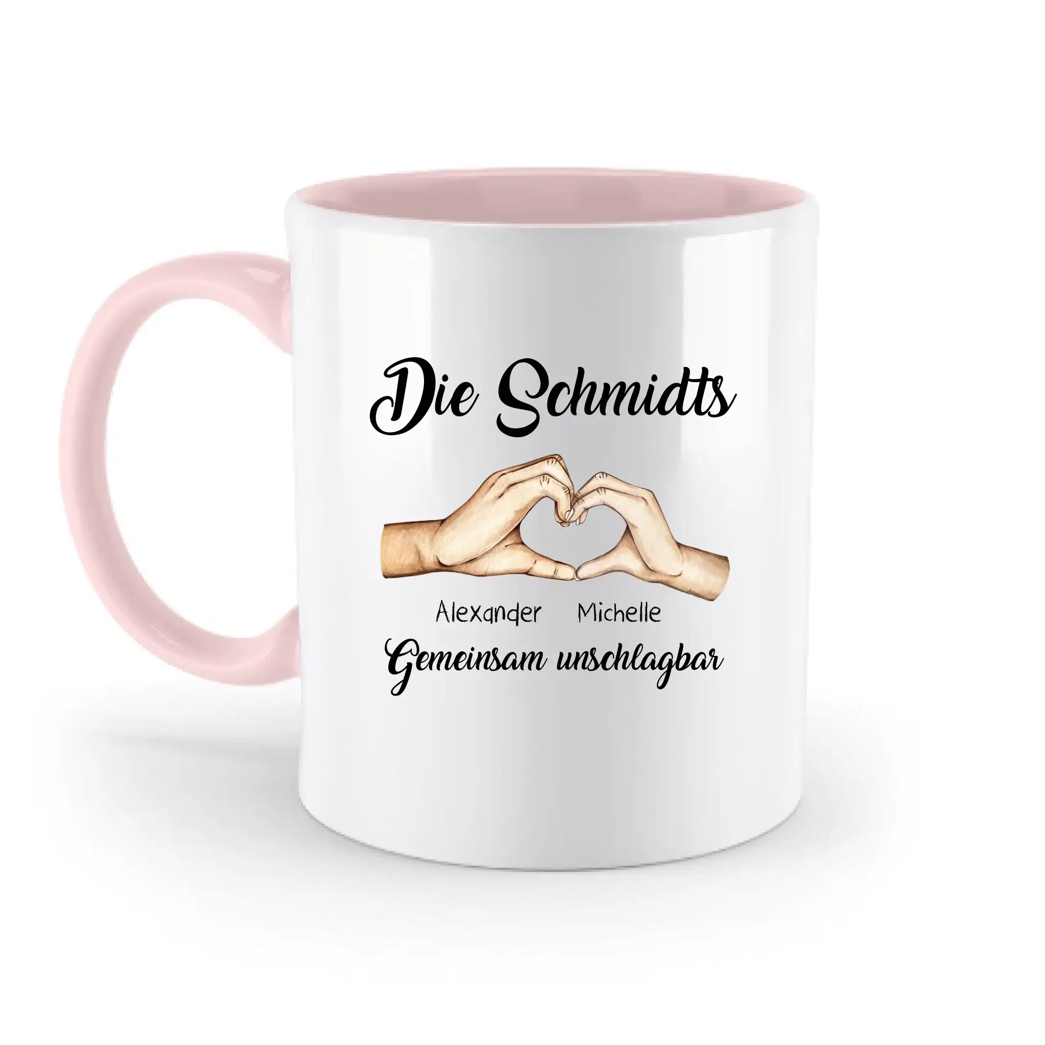 Familienbande 0-7 Kinder • zweifarbige Tasse (spülmaschinenfest) • personalisierbar - zweifarbige Tasse