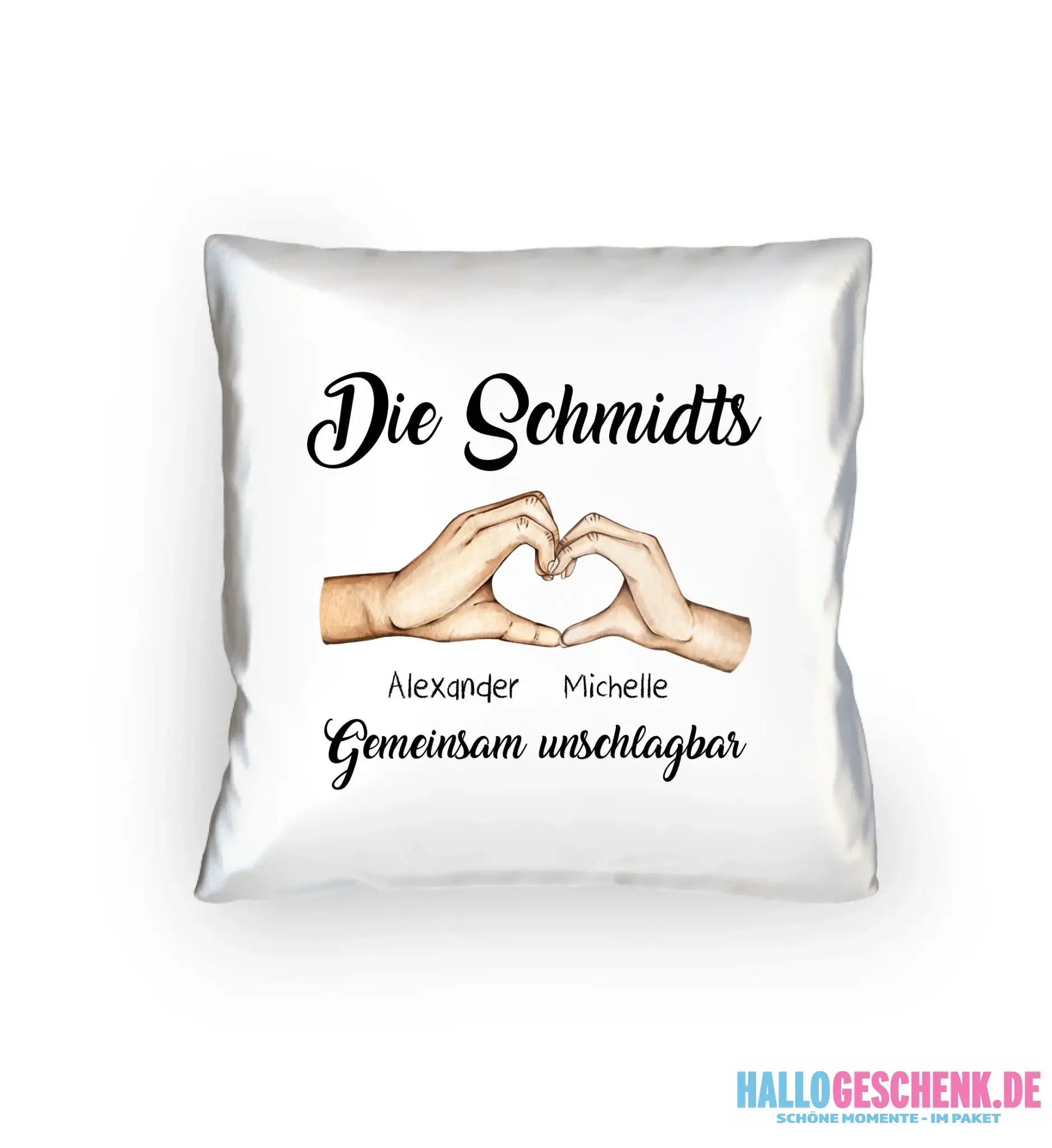 Familienbande 0-7 Kinder • personalisiert • Kissen 40x40 cm - Kissen 40x40 cm / White / 40cm-x-40cm - personalisierte