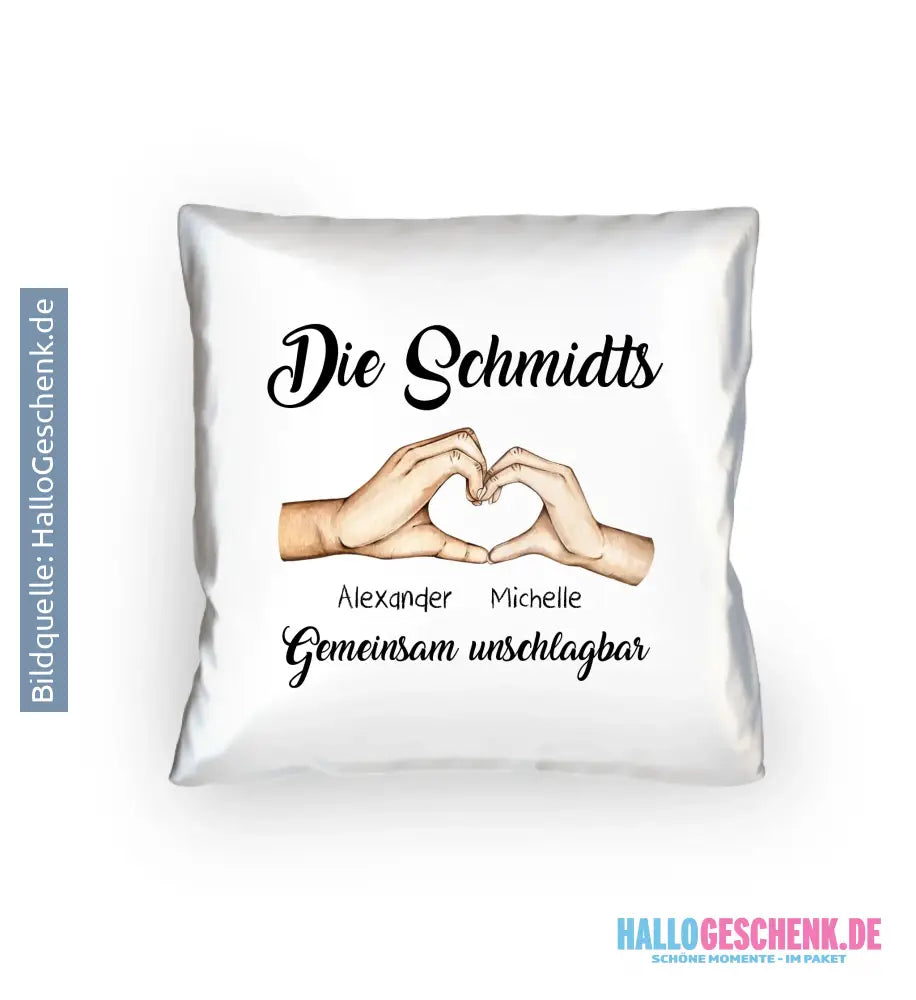 Familienbande 0-7 Kinder • personalisiert • Kissen 40x40 cm - Kissen 40x40 cm / White / 40cm-x-40cm - personalisierte