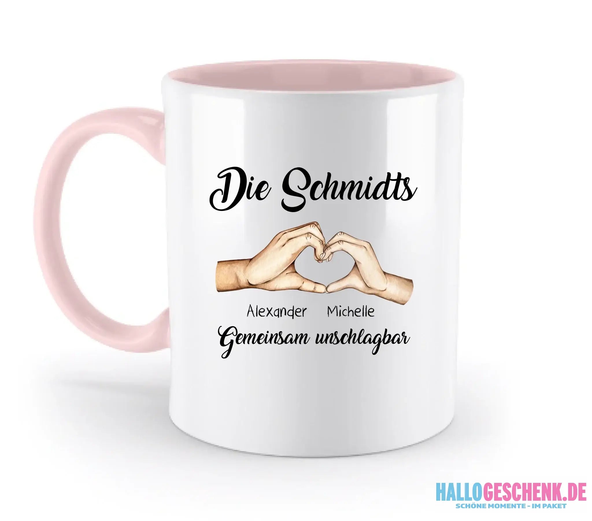 Familienbande 0-7 Kinder • zweifarbige Tasse (spülmaschinenfest) • personalisierbar - zweifarbige Tasse