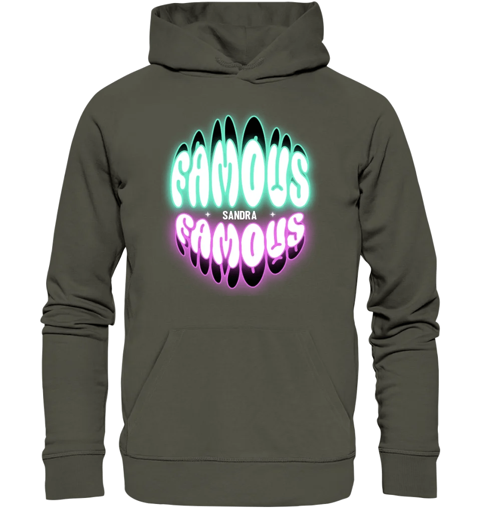 FAMOUS + Name • personalisierter Text • Unisex Premium Hoodie XS - 5XL aus Bio - Baumwolle für Damen & Herren • Exklusivdesign • personalisiert von HalloGeschenk.de