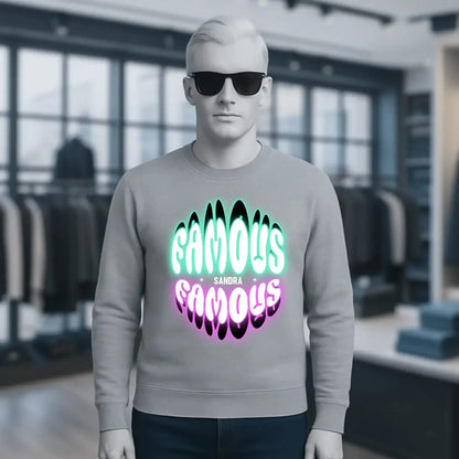 FAMOUS + Name • personalisierter Text • Unisex Sweatshirt Bio-Baumwolle in 4 Farben XS-3XL • personalisiert