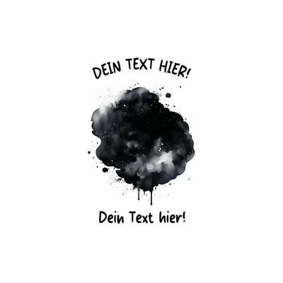 Schwarzer farbklecks-effekt mit weißen rauchigen akzenten und tropfen aus wasserfarben für die statement-collection