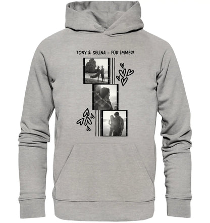 Farbklecks-Effekt • mehrere Artikel • ’Statement-Collection’ • Wunschtext • Mein Fotomotiv - Unisex Hoodie • Bio