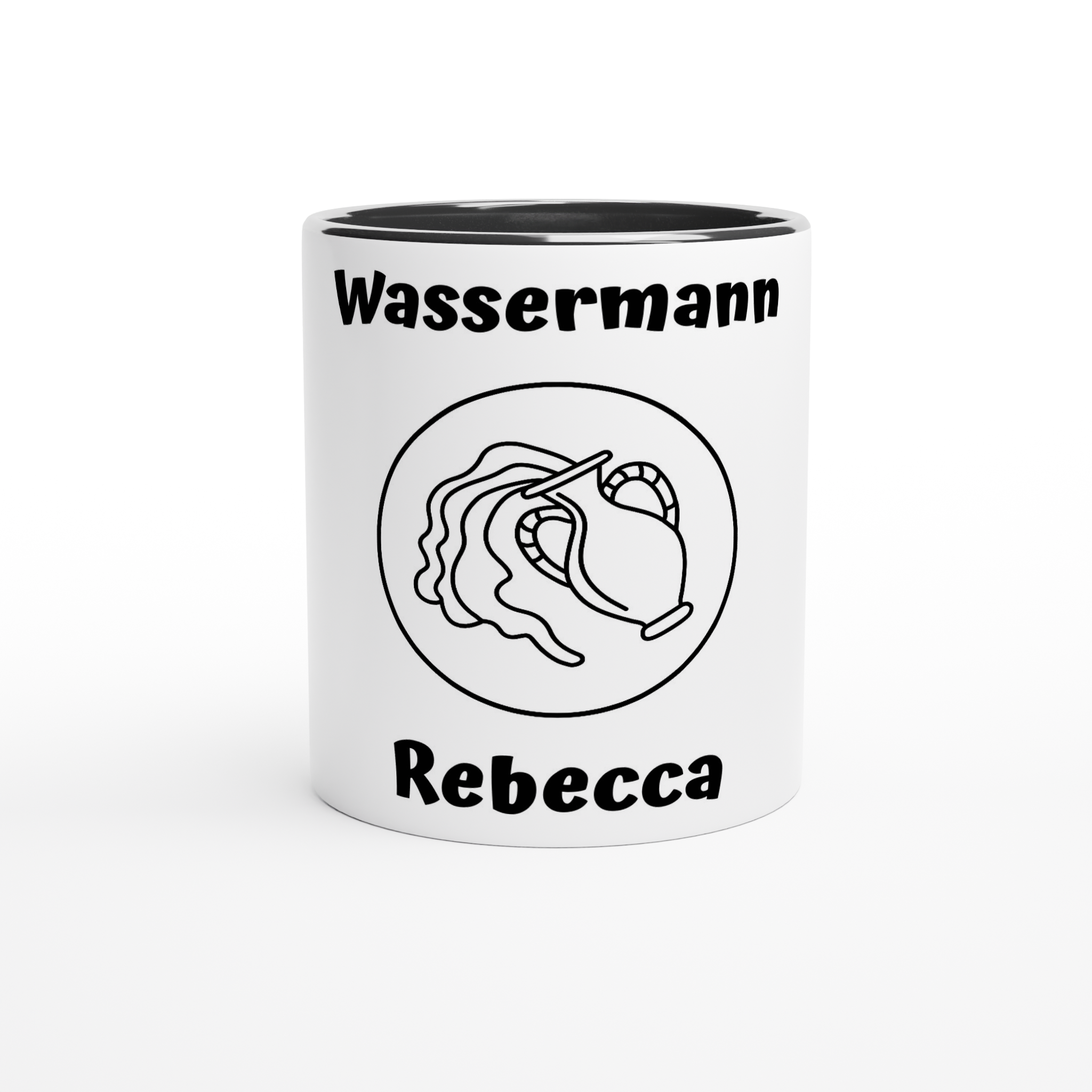 Mit 3D-Vorschau: 12 Sternzeichen mittig mit Name + personalisierten Sprüchen • zweifarbige Tasse