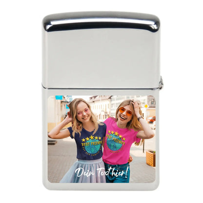 Feuerzeug mit Foto (unten) • verchromtes Benzinfeuerzeug (personalisierbare Fotogeschenke) - personalisierbare