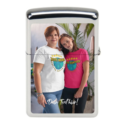 Feuerzeug mit Foto • verchromtes Benzinfeuerzeug (personalisierbare Fotogeschenke) - personalisierbare Feuerzeuge