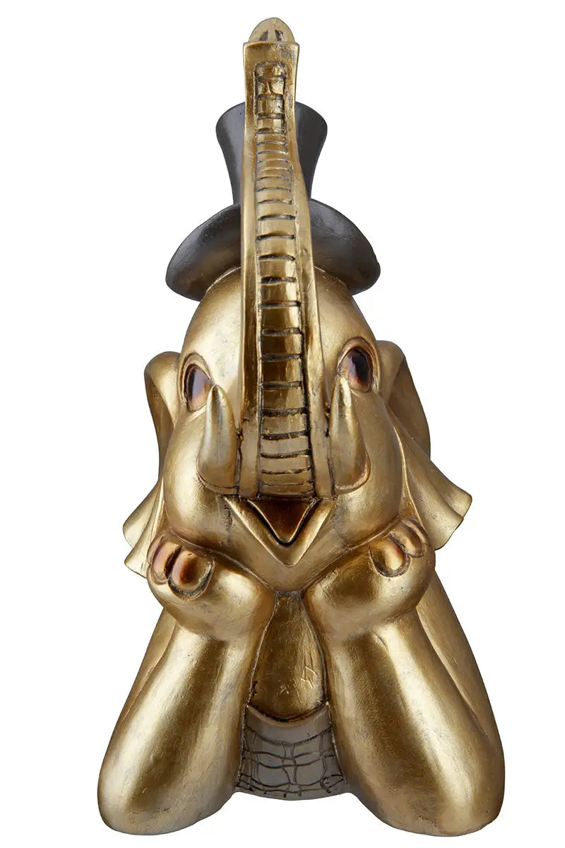Figur: Elefant „Maroni“ – Kunstharz • goldfarben • 29×15×24 cm • Gilde - Figur