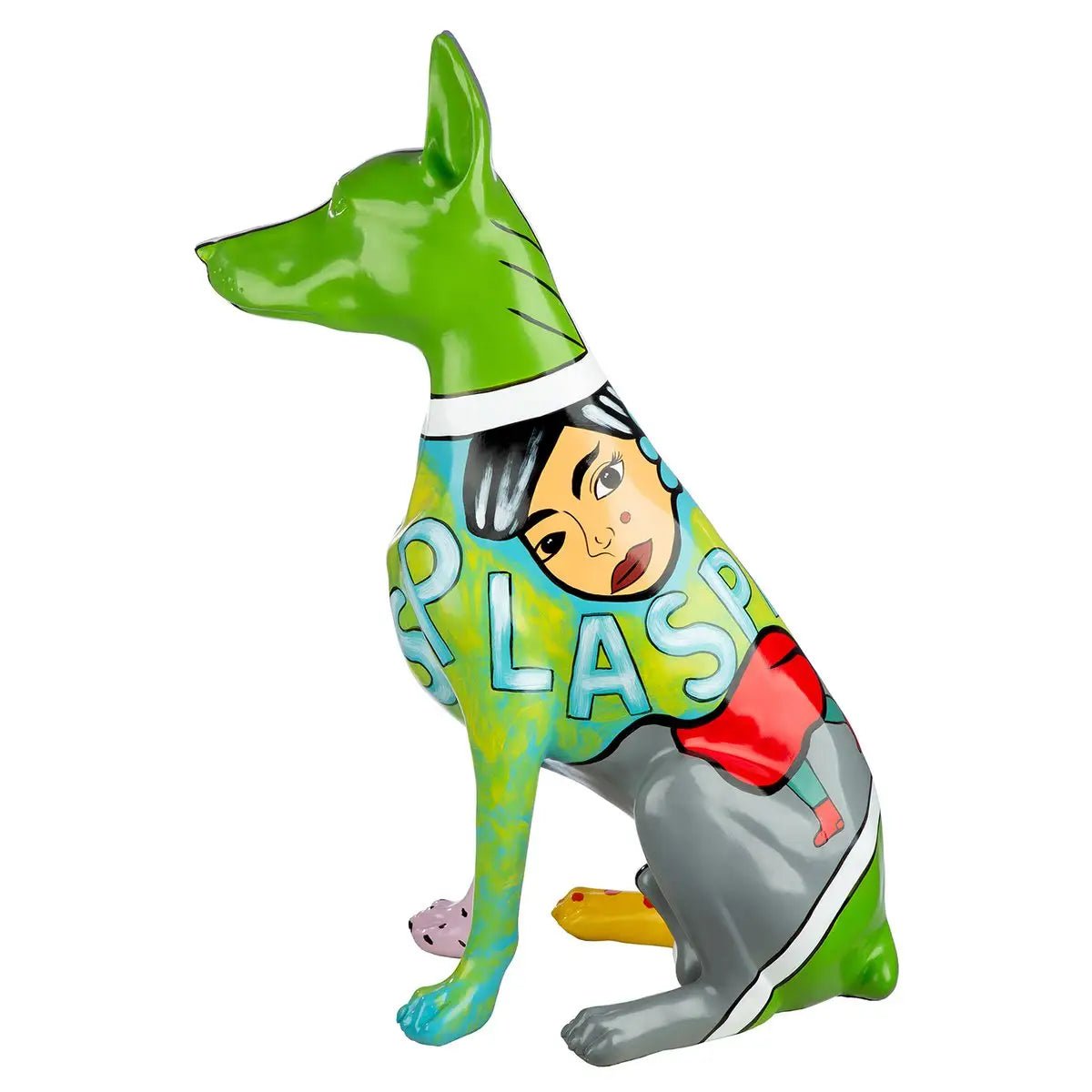 Figur Hund Dobermann mehrfarbig H. 70 cm, VE 1