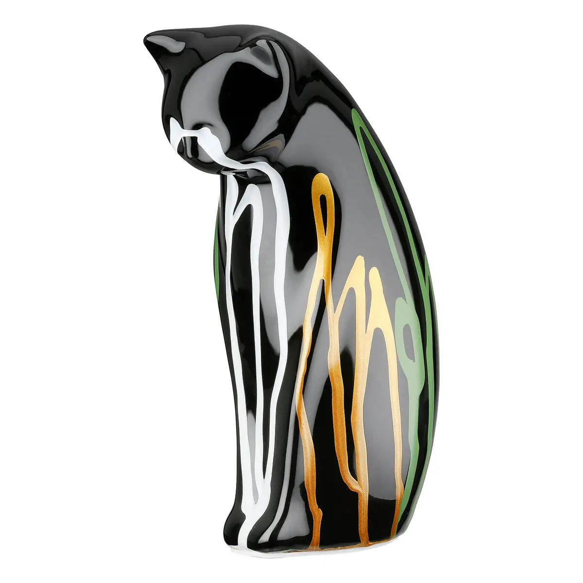 Figur: Katze „Scuro“ – 2-teiliges Set • Keramik • Schwarz • 22x14x8 cm • Gilde - Figur