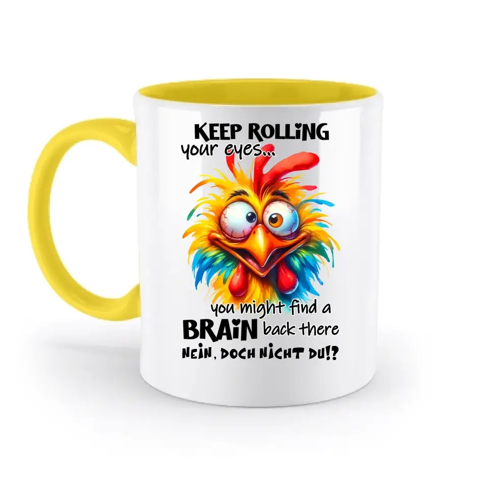Find a brain!? • zweifarbige Tasse • Exklusivdesign • personalisiert