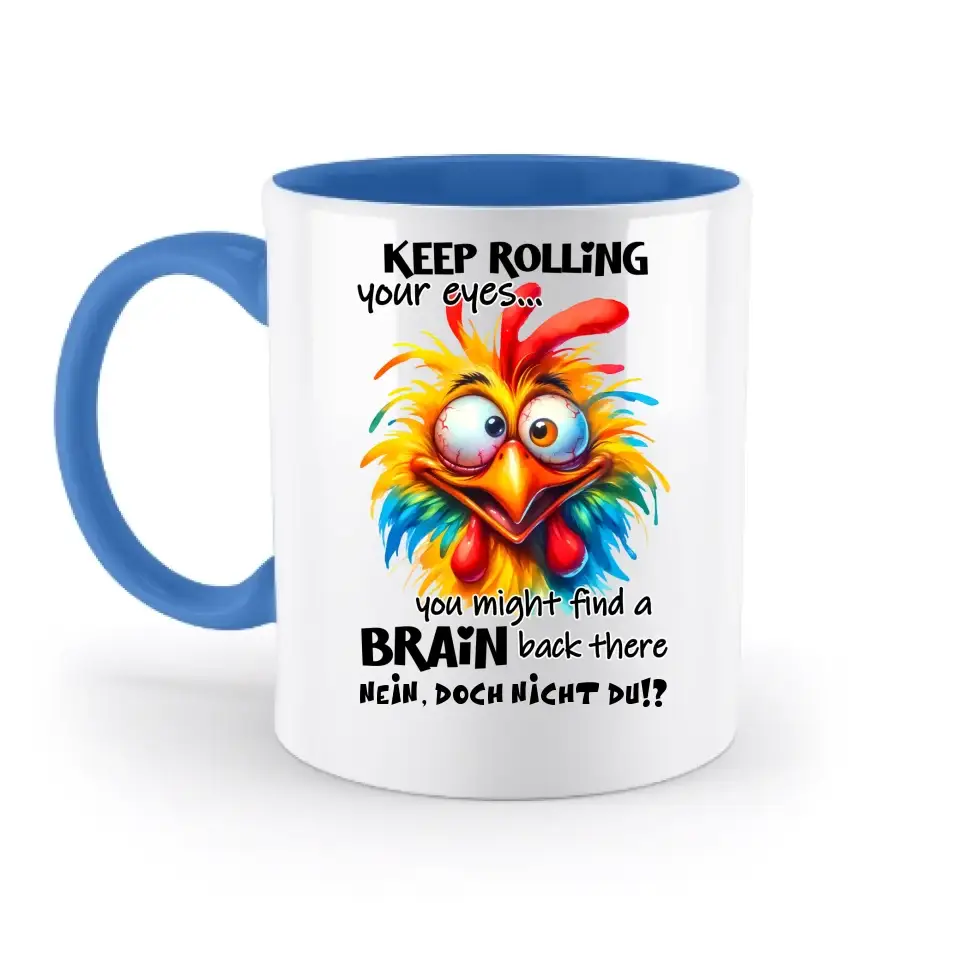 Find a brain!? • zweifarbige Tasse • Exklusivdesign • personalisiert