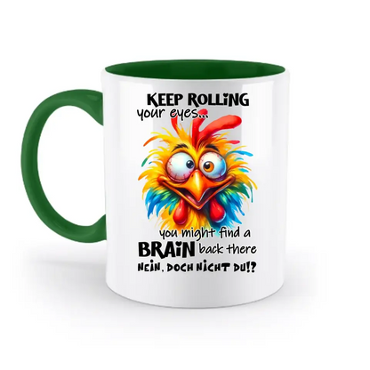 Find a brain!? • zweifarbige Tasse • Exklusivdesign • personalisiert