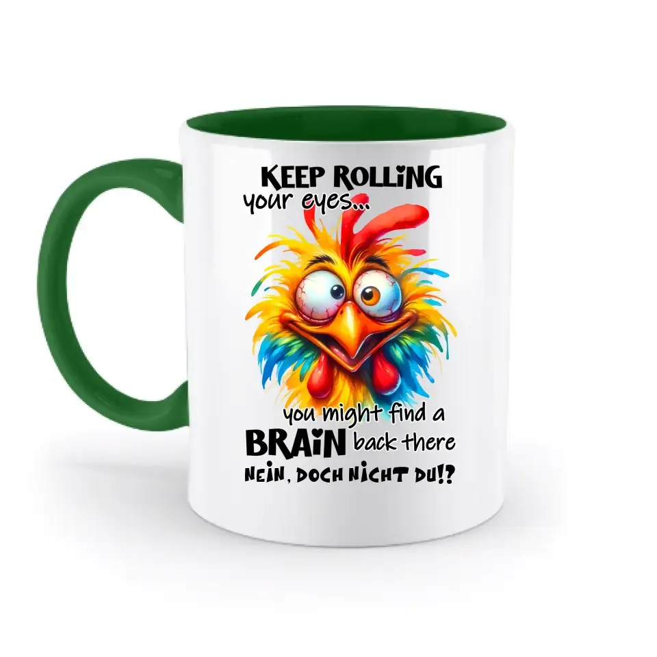 Find a brain!? • zweifarbige Tasse • Exklusivdesign • personalisiert