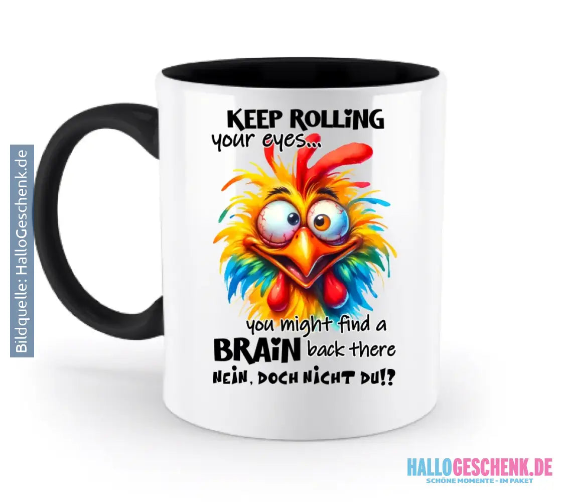 Find a brain!? • zweifarbige Tasse • Exklusivdesign • personalisiert