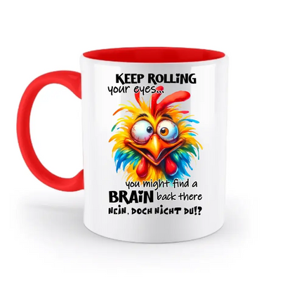 Find a brain!? • zweifarbige Tasse • Exklusivdesign • personalisiert