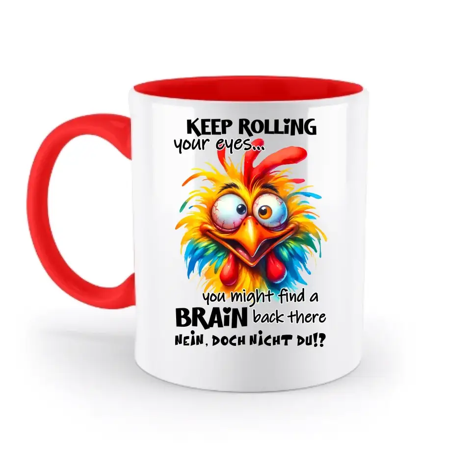 Find a brain!? • zweifarbige Tasse • Exklusivdesign • personalisiert