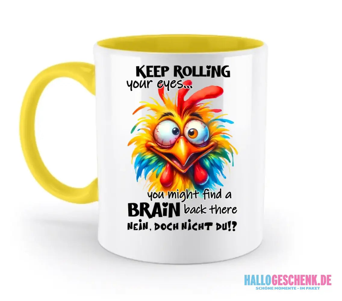 Find a brain!? • zweifarbige Tasse • Exklusivdesign • personalisiert