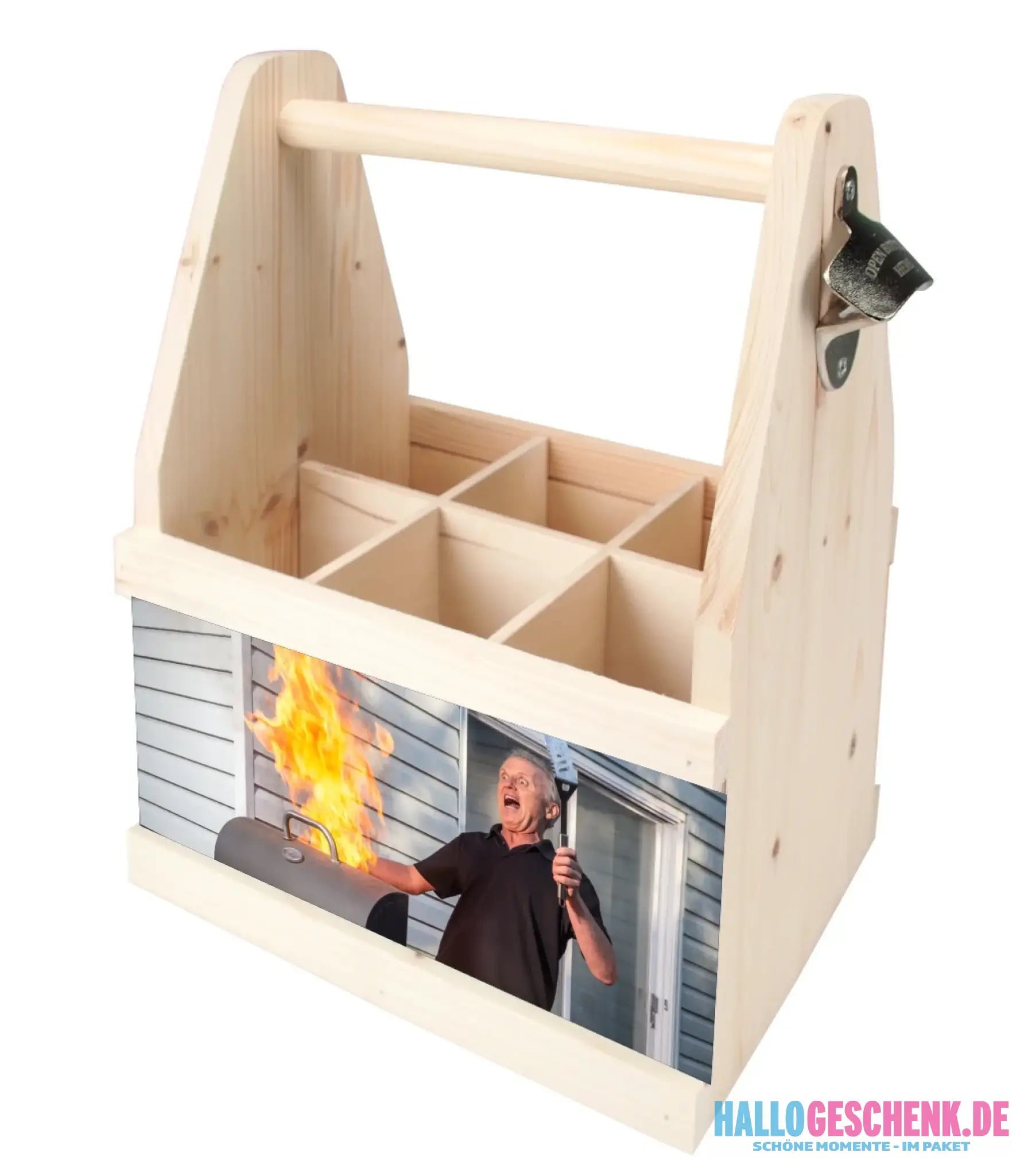 Papa grillt Flaschenträger