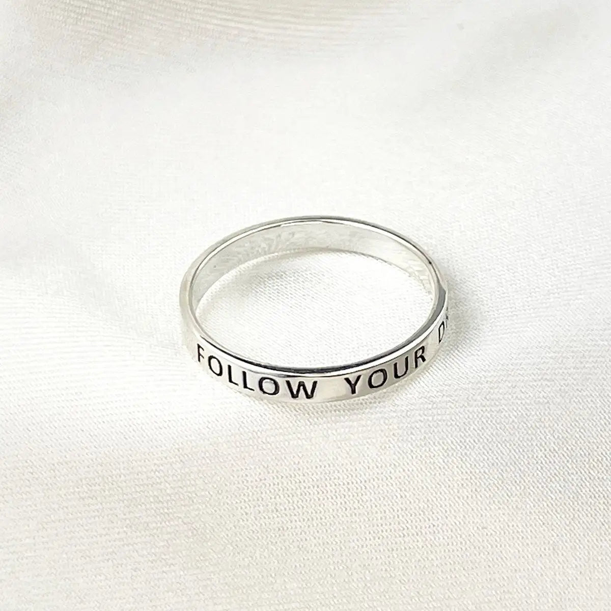 FOLLOW YOUR DREAM Ring - 925 Sterling Silber Gravur Stempel Fingerring RG925-49