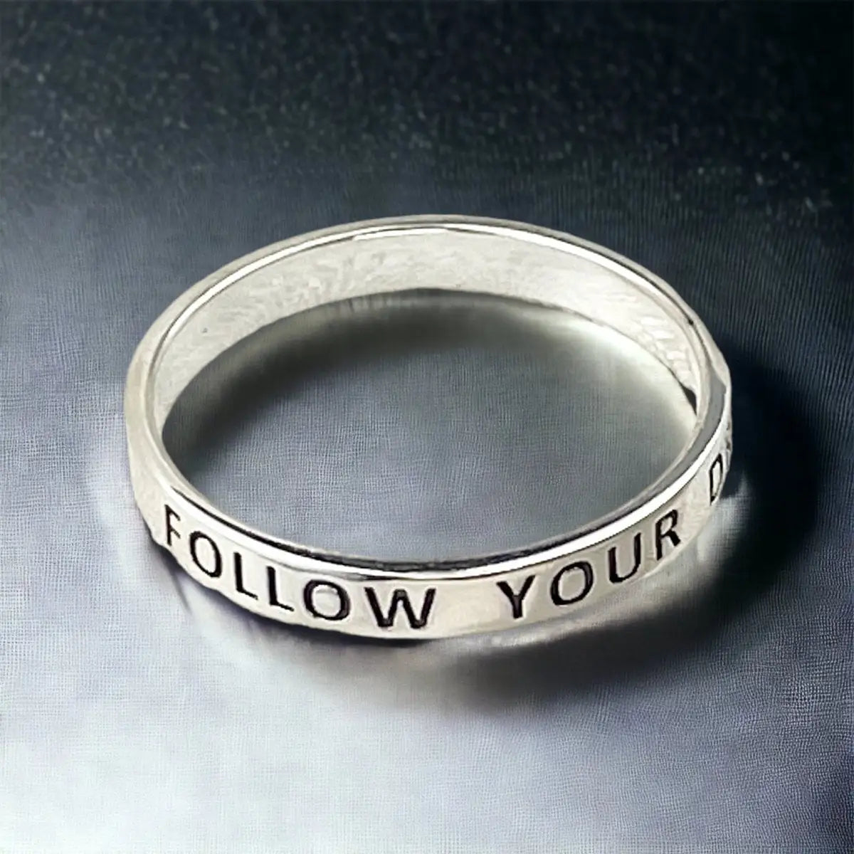 FOLLOW YOUR DREAM Ring - 925 Sterling Silber Gravur Stempel Fingerring RG925-49