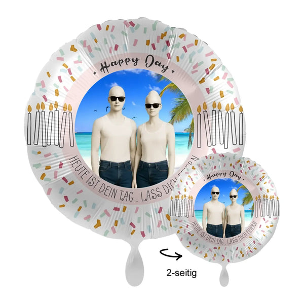Foto-Luftballon (diverse Stile): Dein Foto - Bild • 43cm Luftballon - Luftballons • personalisiert / Rund Birthday