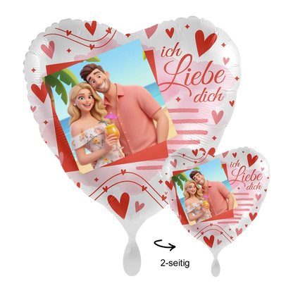 Foto-Luftballon ’Love’ (mit KI-Cartoon-Effekt) - Dein Foto - Bild • 43cm Luftballon • personalisierbar - Love