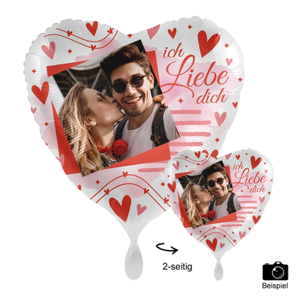 Foto-Luftballon ’Love’ (mit KI-Cartoon-Effekt) - Dein Foto - Bild • 43cm Luftballon • personalisierbar - Love