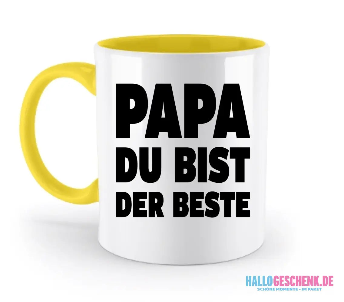 Fotowort: Papa • Fotogeschenk • personalisiert • zweifarbige Tasse (spülmaschinenfest) - zweifarbige Tasse