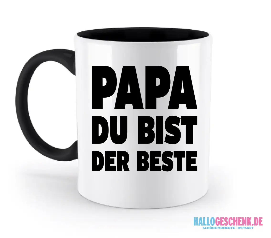 Fotowort: Papa • Fotogeschenk • personalisiert • zweifarbige Tasse (spülmaschinenfest) - zweifarbige Tasse