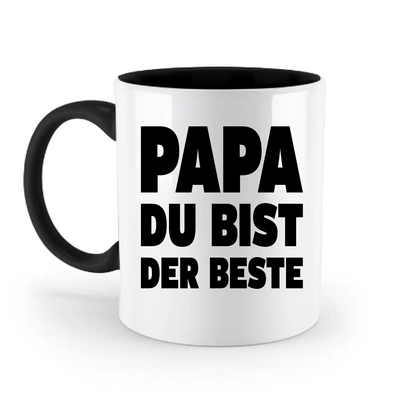Fotowort: Papa • Fotogeschenk • personalisiert • zweifarbige Tasse (spülmaschinenfest) - zweifarbige Tasse